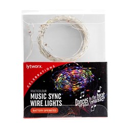 Lights Music Sync 50 Micro RGB LED Batt Operated PDQ