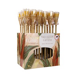 Candle Citronella in Glass Jar w Bamboo Torch Pk1 10Hr 76cm