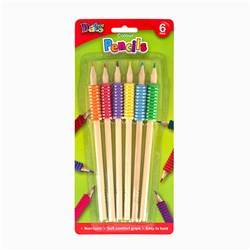 Pencil Colour 6pk w Soft Comfort Grip