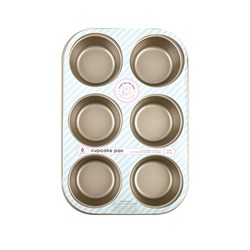 Baking Muffin Tray 6 Cup Non-stick Champagne Col