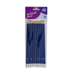 Pencil Blue Barrel HB 10pk w Eraser