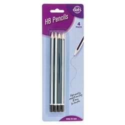 Pencil Blue & Silver Barrel HB 4pk