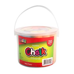 Chalk Jumbo Coloured 20pk in Bucket