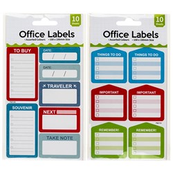 Label Office Decorative 10shts Various Shapes