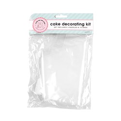 Cake Decorating Kit Disposable Bag Pk10 w Nozzles Set of 3