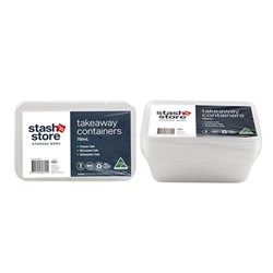 Container Plastic Clear 750ml Pk5 17.5x11.8x5.5cm