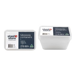 Container Plastic Clear 1000ml Pk4 17.5x12x7.5cm