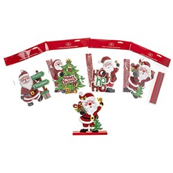Decoration Standing Paper EVA Glitter Xmas Asstd Santa
