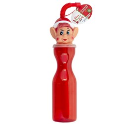 Xmas Elves BB Elf Head 450ml Drinking Bottle w Straw in SRT