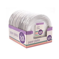 Plates Paper Round 23cm White Pk50