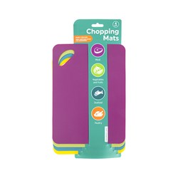 Chopping Mat Flexible Multicolour Pk4 20.5x28cm