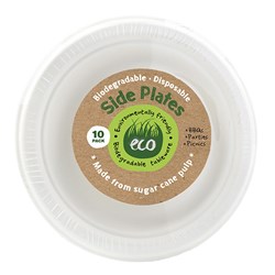 Eco Friendly Plate Side 18cm White Pk10