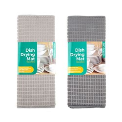 Mat Dish Drying Microfibre 2 Asstd Cols 48x40cm