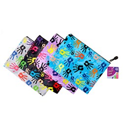 Pencil Case 1 Zip PVC 245x195mm 4 Asstd Colours