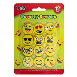 Eraser Smiley Face 12pk