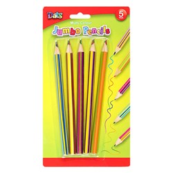Pencil Colour Jumbo Multi-Colours 5pk