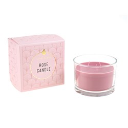 Candle Scented in Glass Jar Rose w Gift Box 11x8cm