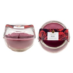 Candle Scented in Glass Ball Jar Rose 10x8cm