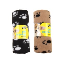Blanket Pet Printed 100x70cm 2 Asstd Designs