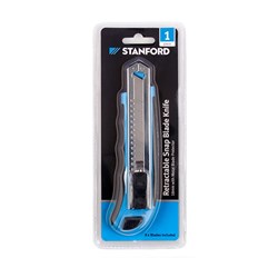 Knife Utility w 8Pc Snap Off Blades 18mm Clamshell Blister