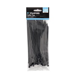 Cable Ties Black 100Pk 150x3.6mm