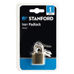 Padlock Iron w Brass Coating 20mm