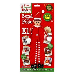 Xmas Elves BB PVC Covered Hand Painted 12" Bendy Elf