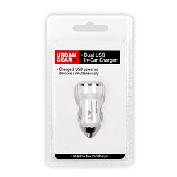 Dual USB In Car Charger White