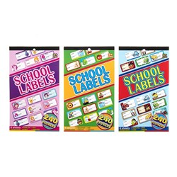 Labels/Stickers Kids School Book 240Pc 3 Asstd