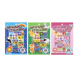 Kids Stickers Reward Book 580pc 3 Asstd