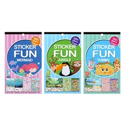 Stickers Kids Book w Scenes 120Pc 3 Asstd