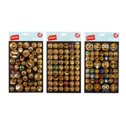 Stickers Kids Funny Faces Laser Foil 3 Asstd