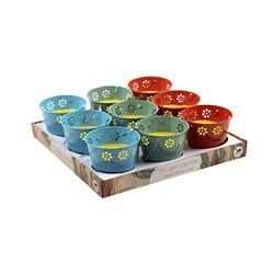 Candle Citronella Tin Pot Daisy Design 12.5x10cm 20hr