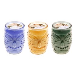 Candle Citronella Tiki Pot 3 Asstd Cols 8.2x11.7cm 20hr