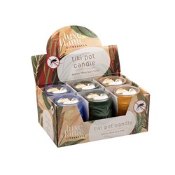 Candle Citronella Tiki Pot 3 Asstd Cols 8.2x11.7cm 20hr