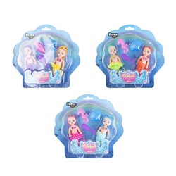 Toys Dolls Mermaid 2pc With Accessories 3 Asst