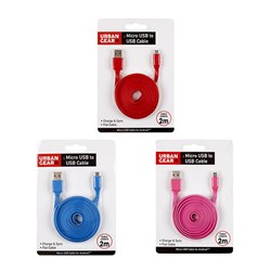 USB Charging Cable Micro 2M 3 Asstd Cols