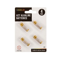 Batteries Alkaline A27 4pk