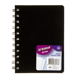 Notebook Basic PP Black A6 200pg