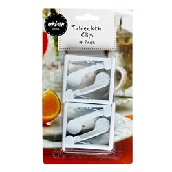 Tablecloth White Clips 4pk 5.5x6cm