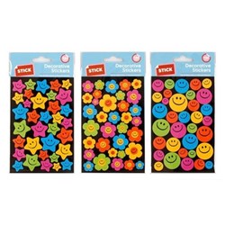 Stickers Decorative Smiley 136Pc 3 Asstd Designs