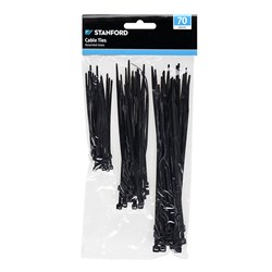 Cable Ties Pk70 Assorted Sizes Black