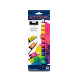 Essentials Artist Paint 12ml Neon Acrylic 12pk