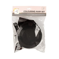 Colouring Hair Set 3pc Bowl Brush Comb