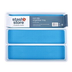 Shelf Organiser Non Slip Tray 3 Section 41x33x4.7cm