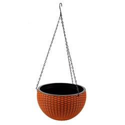 Hanging Basket Plastic Terracotta 21.5x13.5cm
