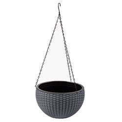 Hanging Basket Plastic Grey 21.5x13.5cm