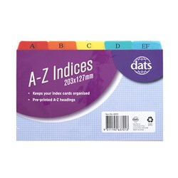 Index Card Dividers A-Z  20.3x12.7cm