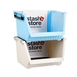 Mini Storage Tray w Black Handle 15.5x12x8.8cm  2 Cols