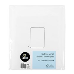 Envelope Bubble White 215x280mm 3pk P7.6 FSC Mix 70%